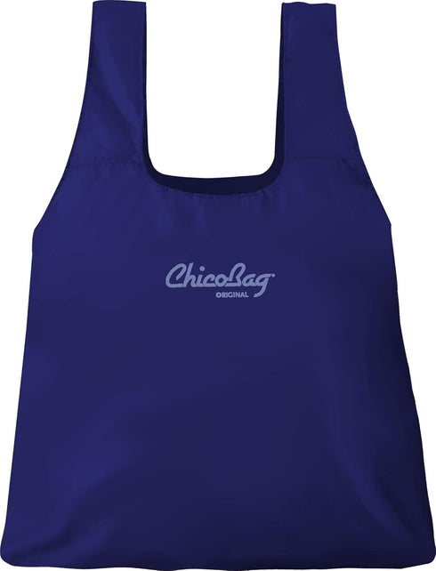 ChicoBag Original Compact Reusable Grocery Bag w/Attached Pouch and Carabiner Clip | Eco-Conscious Packable Tote | Variety 4pk - Mazarine, Aqua, O...
