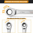 Hoteche 6-in-1 Double Box Ratchet Wrench Set Compact Universal Socket Set Metric 8-19mm, Cr-V Steel, 72-Teeth...