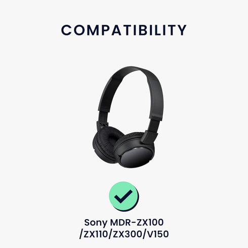 kwmobile Ear Pads Compatible with Sony MDR-ZX100/ZX110/ZX300/V150 Earpads - 2X Replacement for Headphones - Black...