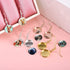 LANBEIDE 12mm Earring Wire Hooks with Glass Cover Cabochon Setting, 84 Pcs 7 Colors Alloy Earring Bezel Trays for Jewelry Making...