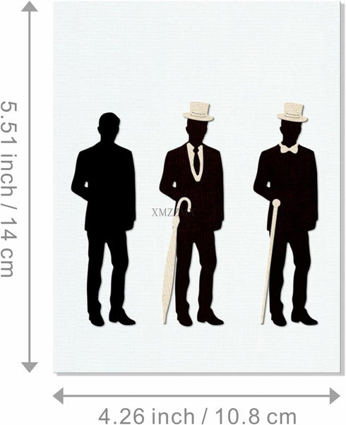 Father's Day Male Occupation Silhouette Metal Cutting Dies for Card Making, Paper Embossing Die Cuts Kit Templates, Storage Pockets Supplies, Phot...