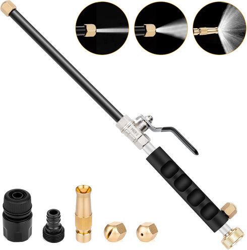 Hydro Jet Power Washer Gun, Wand Water Gun with 3 Power Washer Hose Nozzle Watering Sprayer for Patio Sidewalk Car Window Garden Washing...