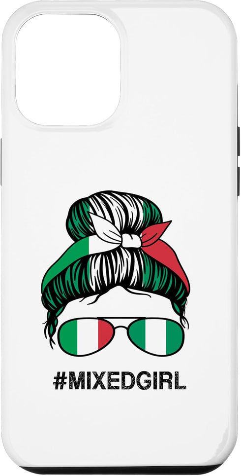 iPhone 14 Plus Nigeria Italy Flag Nigerian Italian Messy Bun Case...