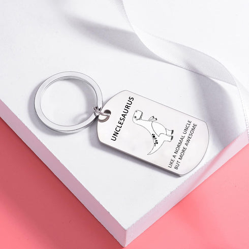 Uncle Gifts Birthday Gifts for Uncle from Niece Nephew Dinosaur Keychain Uncle Keychain Unclesaurus Keychain...