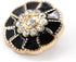20 pcs Flower Shape Black Enamel Petals with Rhinestones Metal Sewing Coats Shank Buttons -25mm -1"...