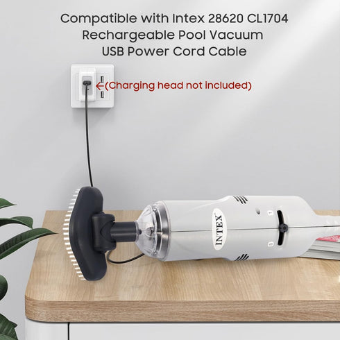 DC Vacuum Charging USB Cable Compatible with Intex 28620 28620E 28620EP CL1704 12269 Handheld Cleaning Above Ground Swimming SPA Pool Rechargeable...