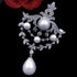 Royal Vintage Silver-Tone Double Loop Brooch Pins with Foiled Mother of Pearl Drops...
