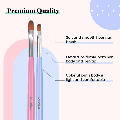 Beetles Gel Nail Brush, 7Pcs Nail Art Brushes, Nail Art Tips Nail Brushes for Nail Art Nail Painting Brush Pen Set for Home and Salon Use Decorati...