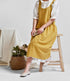 NEWGEM Cotton Linen Cross Back Apron for Women with Pockets for Cooking Cleaning Yellow without Waist Ties...
