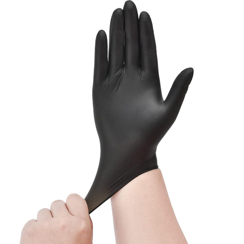 Disposable Nitrile Exam Gloves, 3-mil, Black Nitrile Gloves Disposable Latex Free for Medical, Cooking & Esthetician, Food-Safe Rubber Gloves, Pow...