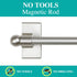 Turquoize 2 Pack Magnetic Curtain Rods, Multi-Use, Adjustable 9-16 inch, Nickel, 2-Pack...