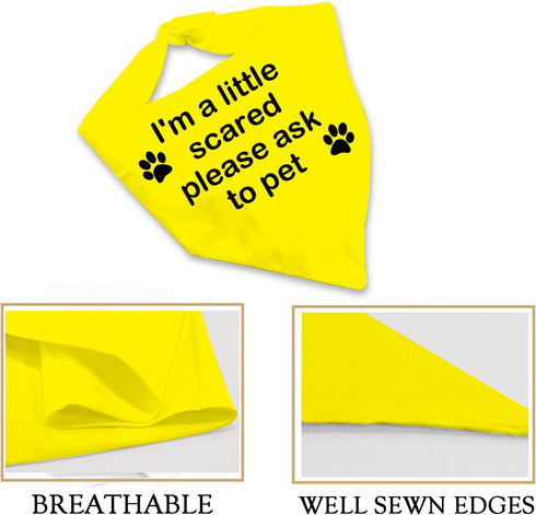 JXGZSO 1 Piece Nervous Anxious Dog Bandana Ask to Pet Dog Bandana Nervous Dog Gear (a Little Scared D)...