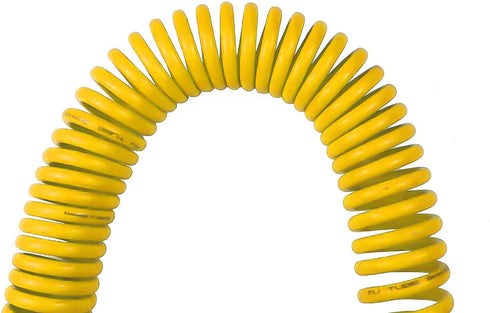 YOTOO Polyurethane Recoil Air Hose 1/4" Inner Diameter by 10' Long with Bend Restrictor, 1/4" Industrial Quick Coupler and Plug, Yellow...