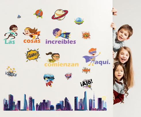 Spanish Super Theme Hero Classroom Bulletin Board Decorations School Decor Cutouts Classroom Motivational Bulletin Board Décor...