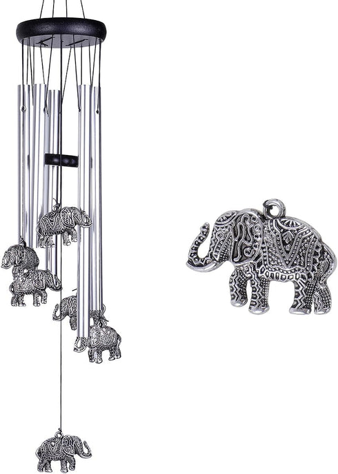 Outdoor Elephant Wind Chimes Indoor Decor - Pure Hand-Made Mobile Romantic Windcatcher 28" Elephant Wind Chime for Home, Xmas, Gift for Mom, Balco...