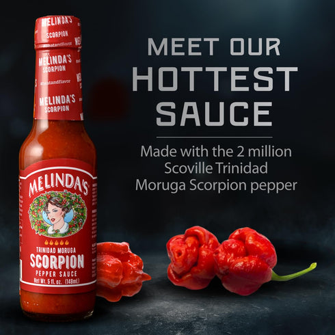 Melinda’s Scorpion Pepper Hot Sauce - Gourmet Scorpion Hot Sauce - Made with Trinidad Moruga Scorpion Pepper, Carrots, Onion & Lime Juice - Keto, ...