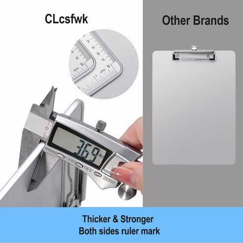 Metal Clipboard, Thicken Aluminum Clip Boards 12.5x9 with Low Profile Clip, Portable Hanging Clipboard, Standard Letter Size A4 for Jobsite, Labor...