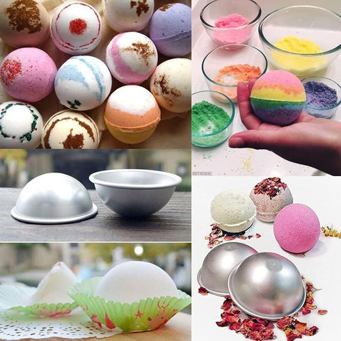 Bloss Bath Bomb Molds 4 Set 8 Pieces, DIY Metal Bath Bomb Mold 3.5 Inches 9CM, Bath Bomb Making kit, Bath Bomb Press Soap Making Mold Supplies Kit...