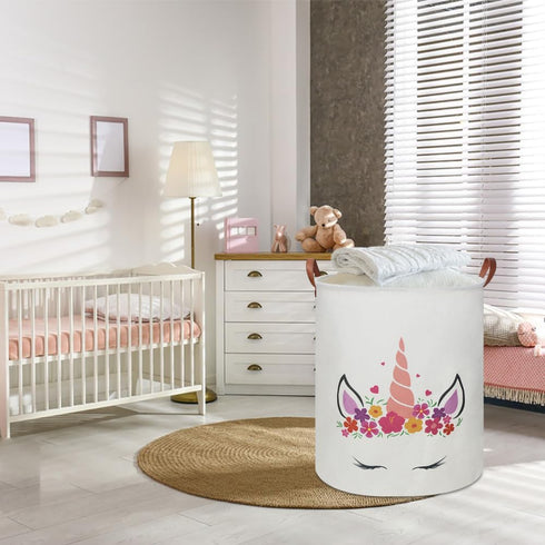 Baby Girl Laundry Hamper,kids laundry Basket,Girls Nursery Hamper,Waterproof Storage Bin for Bedroom,Clothes Organizer Basket,Toys Box,Room Decor(...