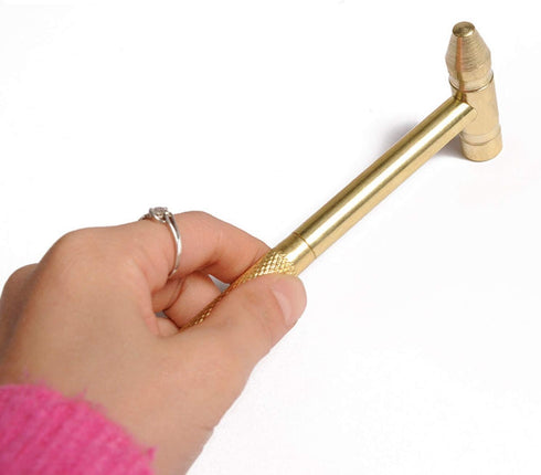 6 in 1 Mini Multifunction Copper Hammer and Screwdriver Hand Tools Ideal Tool for Watchmaker, Jewelers, Golden Color...