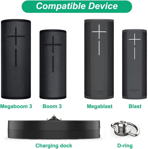 Power Up Charging Dock for Ultimate Ears UE Boom 3/Megaboom 3/Blast/Megablast, Charger Cradle Mount Stand Base Station with Extra USB Port, USB Ca...