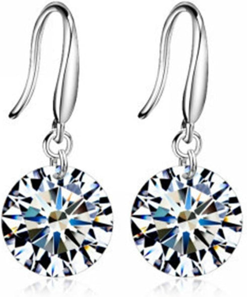 925 Sterling Silver Earings Dangle Shiny Cubic Zirconia Studs Hypoallergenic for Women | Earrings for Women Trendy | Dangling Earrings for Women |...