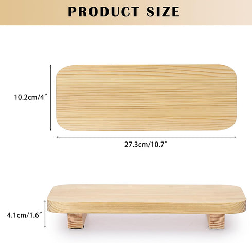 ELLDOO Farmhouse Wood Riser, Wooden Pedestal Stand for Kitchen Counter Bathroom Home Decor, Decorative Riser Display Tray Countertop Organizer for...