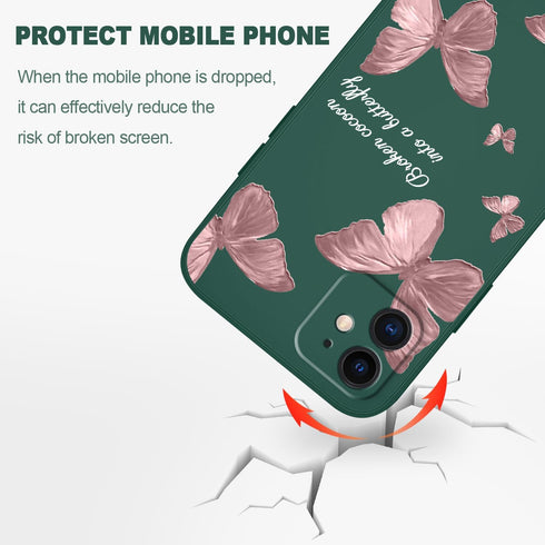 for iphone 11 Phone Case, for iphone 11 Case Side Creative Butterfly Pattern Slim Soft Shockproof Cover Protective, for iphone 11 Case for Women-B...