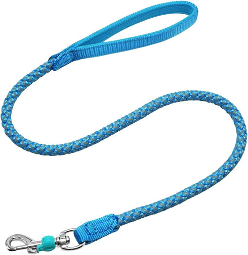 Rope Dog Leash - 2/3/4/6/10 Foot Reflective Dog Leash- Strong Nylon Braided Heavy Duty Dog Training Leash for Large and Medium Small Dogs Walking ...