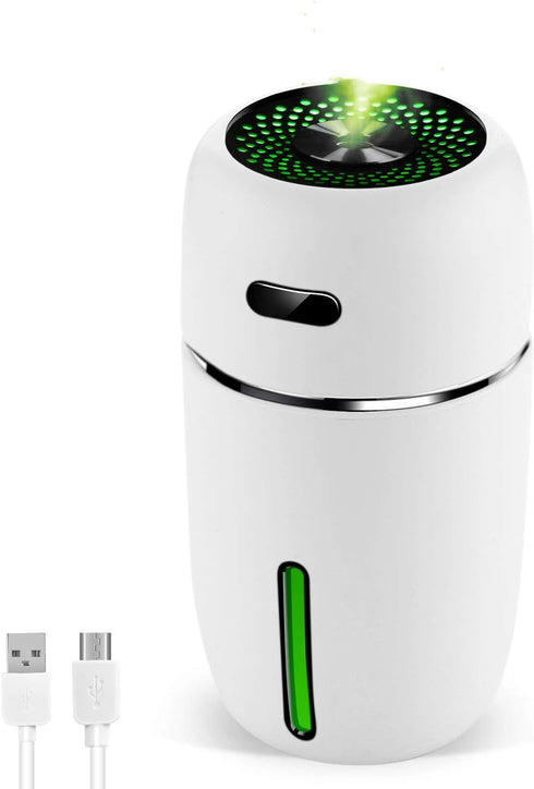 Mini USB Car Humidifier, 200ml Ultrasonic Cool Mist Humidifier with 7 Colors Light Changing, Adjustable Mist Mode,Auto Shut-Off, Super Quiet Opera...