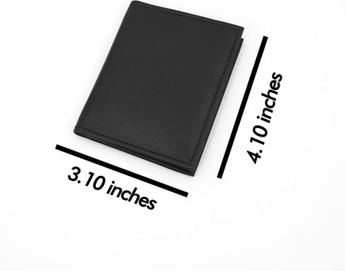 2 ID Leather Bifold License Holder (Black RFID Napa)...