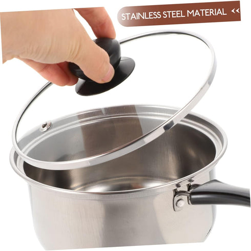 1 Set Stainless Steel Pot Saucepan Soup Pot Cooking Pan Deep Skillet Nonstick with Lid Stainless Steel Stock Pot Milk Stockpot Small Pot Sauce Pan...