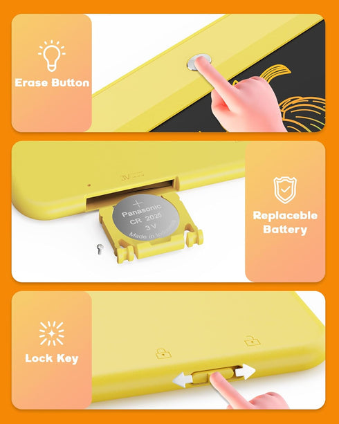 Bravokids LCD Writing Tablet for 3-8 Year Old Girls and Boys - 10 Inch Electronic Doodle Board Drawing Pad, Educational Birthday Gift for Kids and...