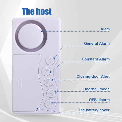 Freezer Door Alarm When Left Open, 2Pcs Safety Window Alarm, 3/15/30/60 Seconds Adjustable Delay Wire-Less Fridge 4-in-1 Sensor Chime Open Loud 10...