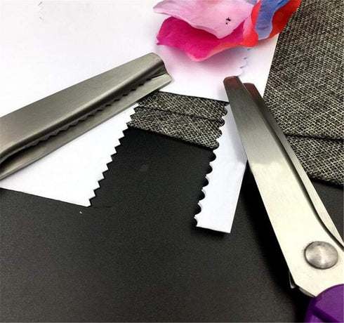 Pinking Shears, Stainless Steel Dressmaking Scissors, Serrated and Scalloped Blades, Professional Sewing Craft Cut Tailor Zig-Zag Tool, Fabric Dec...