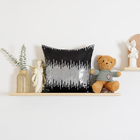 Eternal Beauty Sequin Pillow Covers, Glitter Decorative Pillowcase for Home Decor Throw Cushion Couch Sofa Bed Living Room, 18x18 inches, Black+Si...