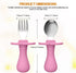 2 Pcs Toddler Utensils Forks and spoons set, Stainless Steel Childrens Silverware for Safe flatware Metal Kids Cutlery set with Round Handle, BPA ...