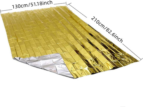 Emergency Mylar Thermal Blankets, Silver Gold Foil Survival Blanket Space Blanket Survival Kit for Outdoors, Camping, Hiking, Survival or First Ai...