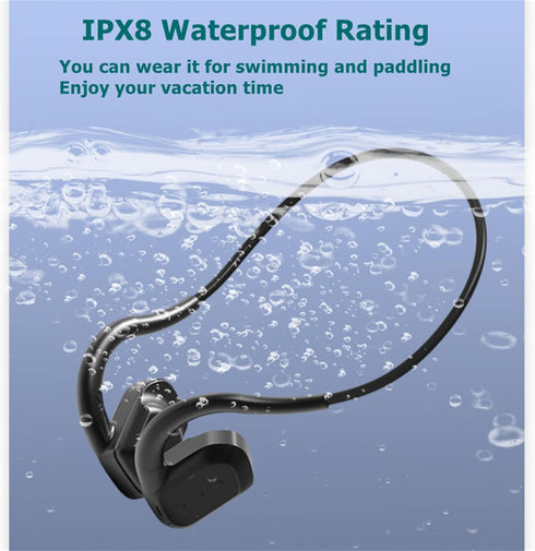 Bone Conduction Wireless Bluetooth Headset IPX8 Waterproof Swimming Headset Outdoor Fitness 32GB Memory MP3 Player (Grey)...