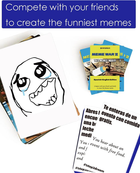 Spanish English Party Game Meme War Card Game Funny Board Games | Bilingual Family Edition...