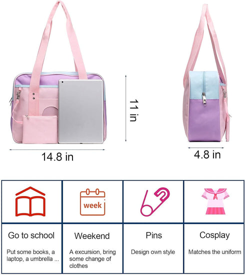 STEAMEDBUN Kawaii Ita Bag Japanese School Bag Cute Tote Bag Large Shoulder Anime Heart Purse...