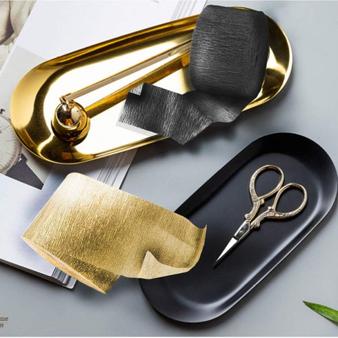 Black and Gold Crepe Paper Streamers (2 Rolls Each Color)...
