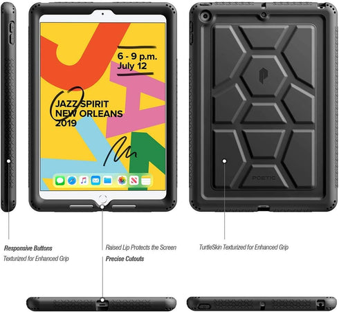 Poetic TurtleSkin Case Designed for iPad 10.2 9th Generation (2021) / 8th Generation (2020) / 7th Generation (2019), Heavy Duty Shockproof Kids Fr...
