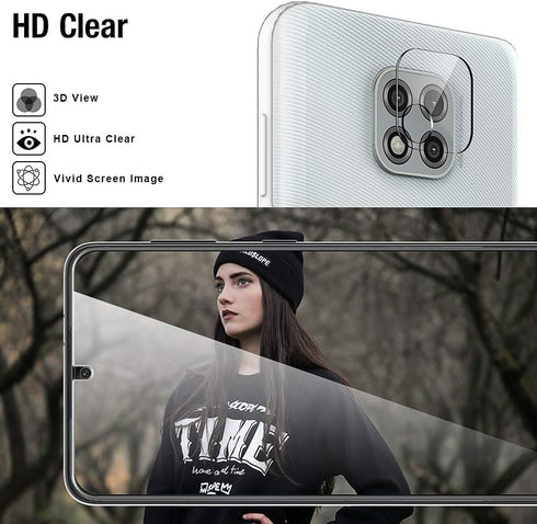 TOCOL 6 Pack Compatible with Moto G Power 2021 (Not for Moto G Power 2020) - 3 Pack Tempered Glass Screen Protector and 3 Pack Camera Lens Protect...