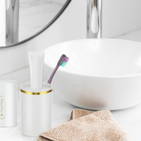 Travel Toothbrush Toothpaste Case Portable Toothbrush Cup Holder 2 in 1 Toothpaste Storage Container Multi-Function Toothbrush Cover for Camping S...