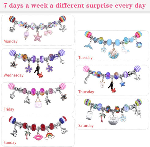 VICTLOV 126 Pieces Charm Bracelet Making Kit, DIY Craft for Girls, Unicorn/Mermaid Crafts Gifts Set for Arts and Crafts for Girls Teens Ages 8-12...