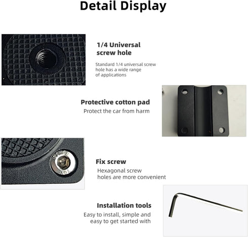 Car Headrest Camera Mount for GoPro/Insta 360 / DJI OSMO/AKASO/Video/DSLR Camera, 1.57 inch Diameter Base 10 inch Length Magic Arm, Aluminum Alloy...
