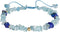 Jewever Aquamarine/Lapis Lazuli Chips Tumbled Stones Anklets Healing Crystals Anklet Bracelets for Women Energy Gemstones March Birthstone Gifts J...