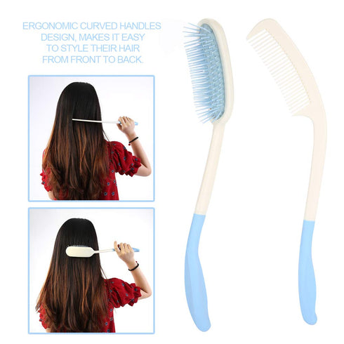 Long-handled Comb - Hair Brush Massage Scalp Comb Side Bendable Comb Hair Care Set Anti-static Hair Health Care Set Smooth Relax Scalp for Men Wom...