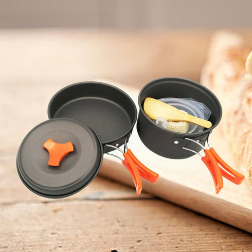 Dinnerware Sets Cookware Set Cookware Set 8 pcs Cookware Cooking Bowl - Wild Pot Pan Camping Barbecue Outdoor Cutlery Person Camping Cooking Set C...